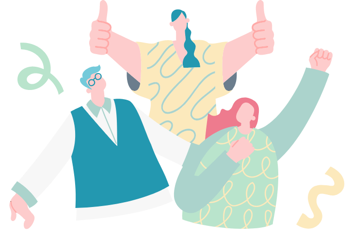 楽しんでいる学生のイラスト